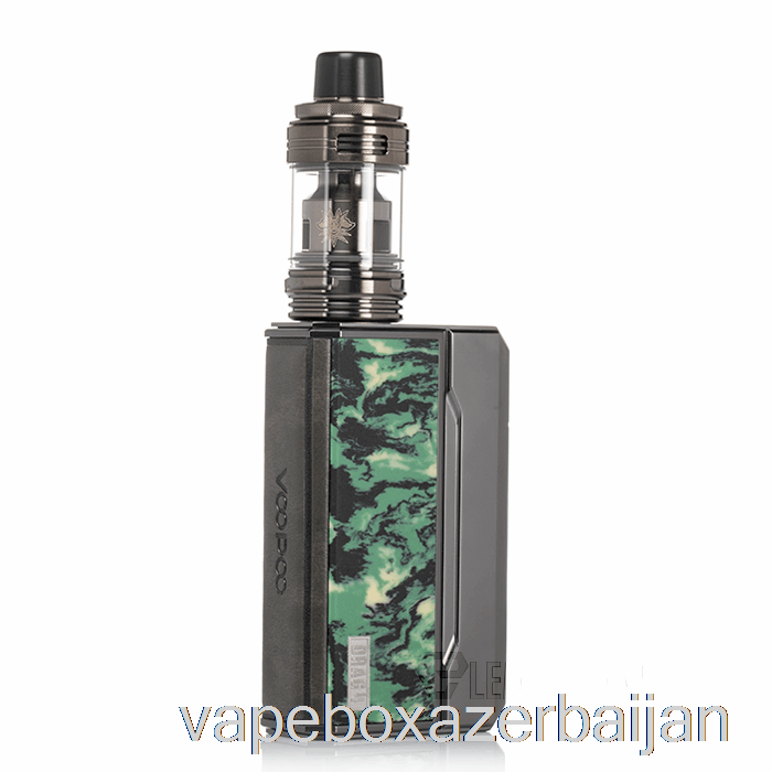 E-Juice Vape VOOPOO Drag 4 177W Starter Kit Gun Metal + Forest Green